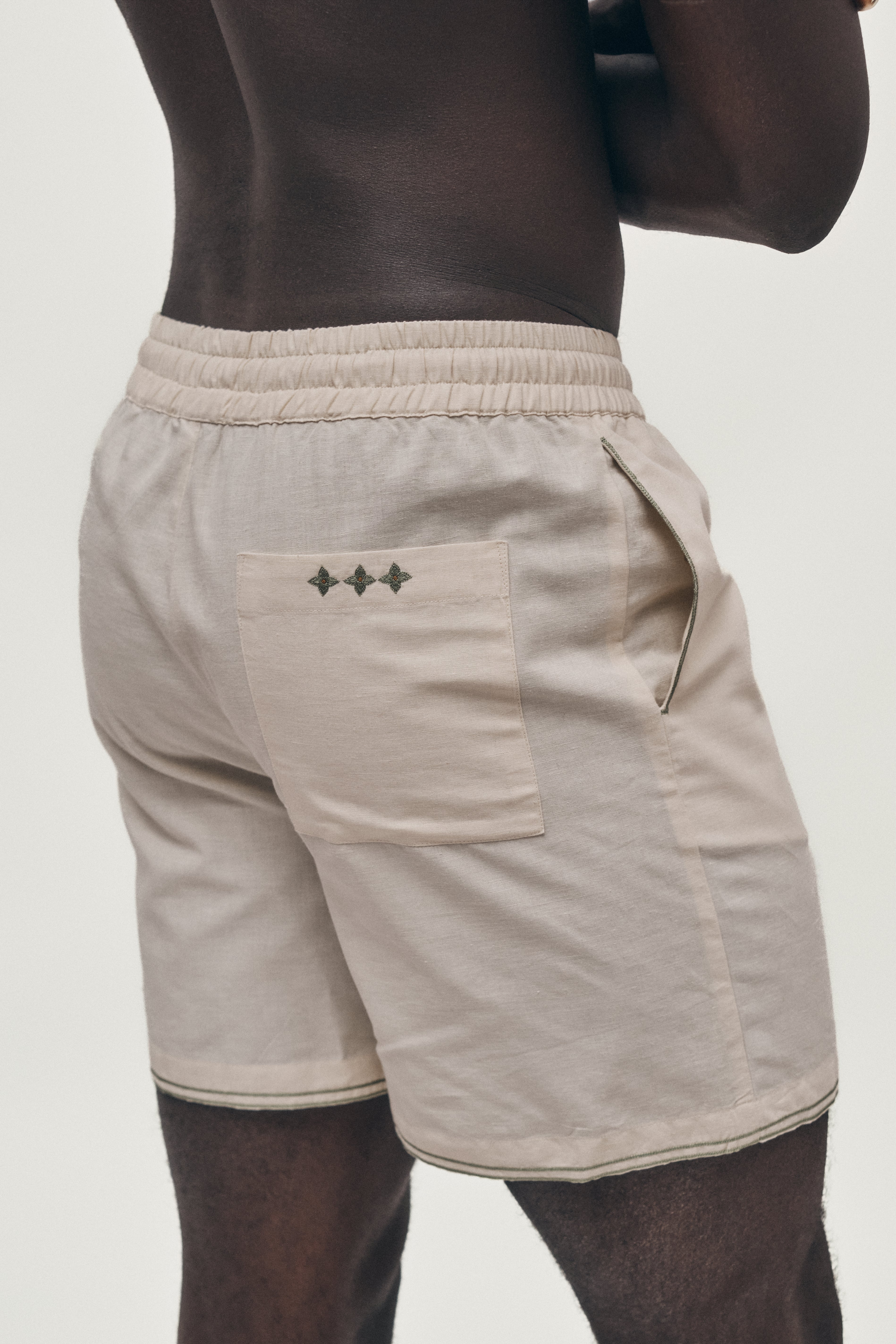 Signature hand-embroidered shorts