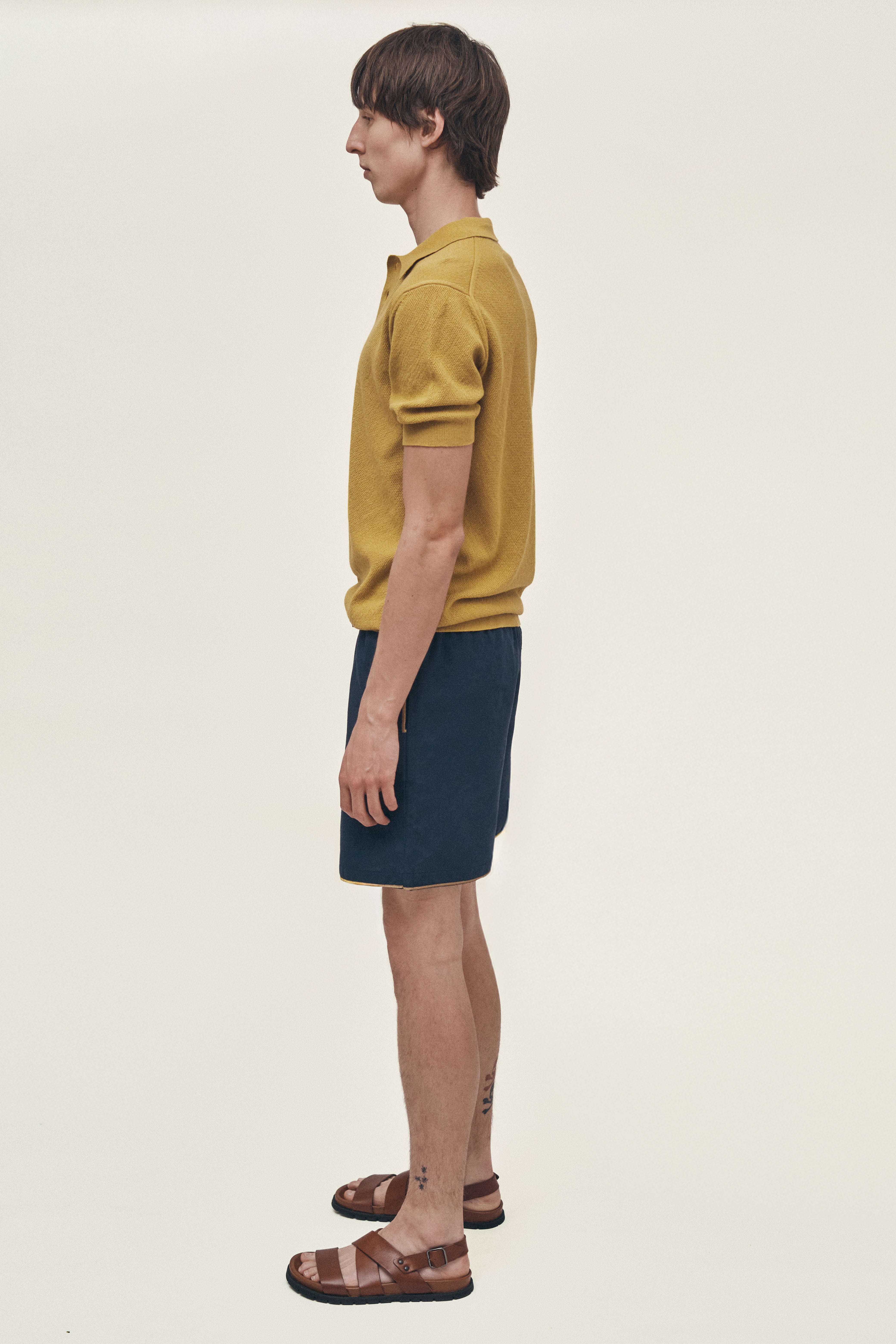 Mustard knitted polo
