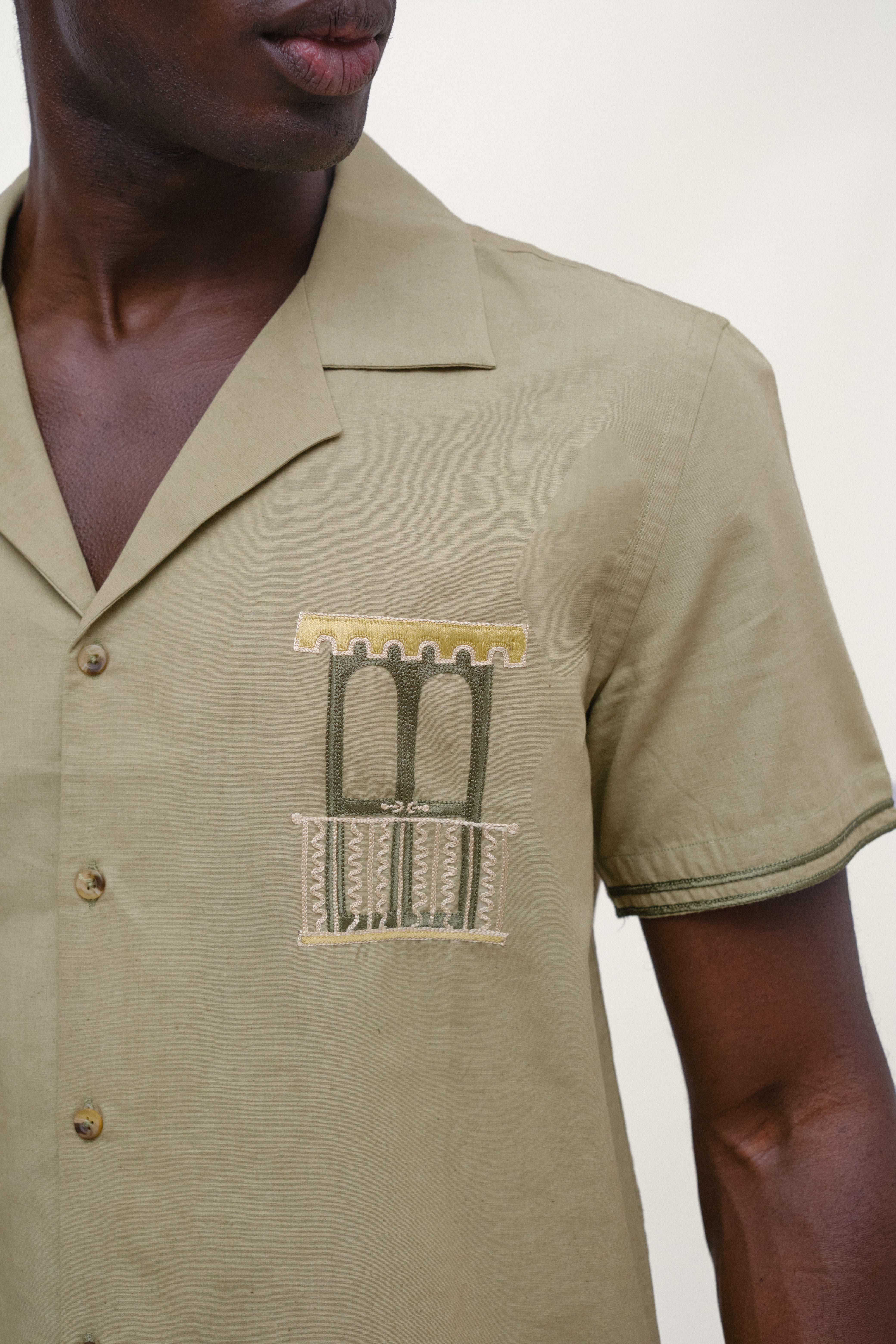 Balcony hand-embroidered shirt