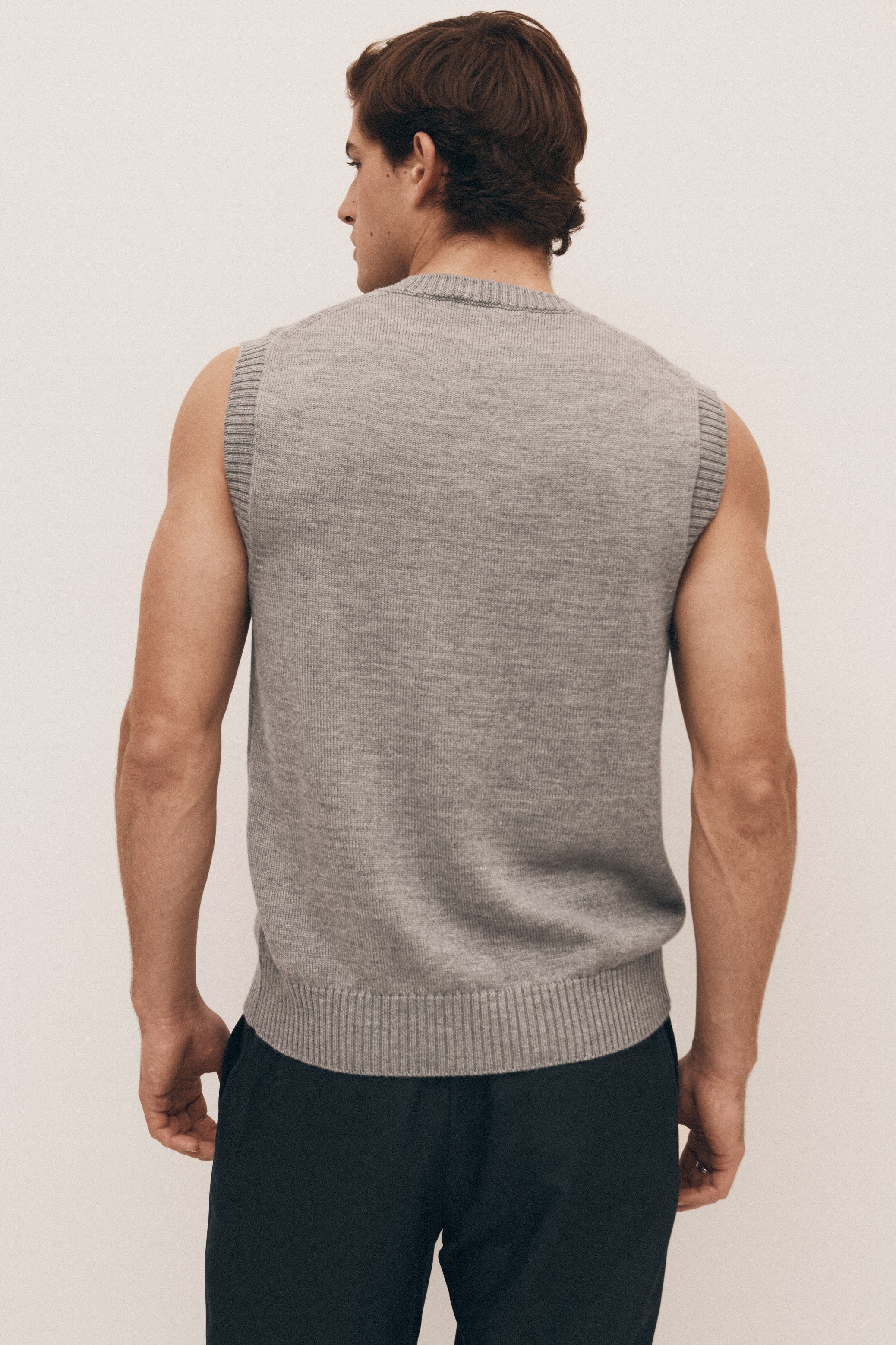Grey Extra Fine Merino Vest