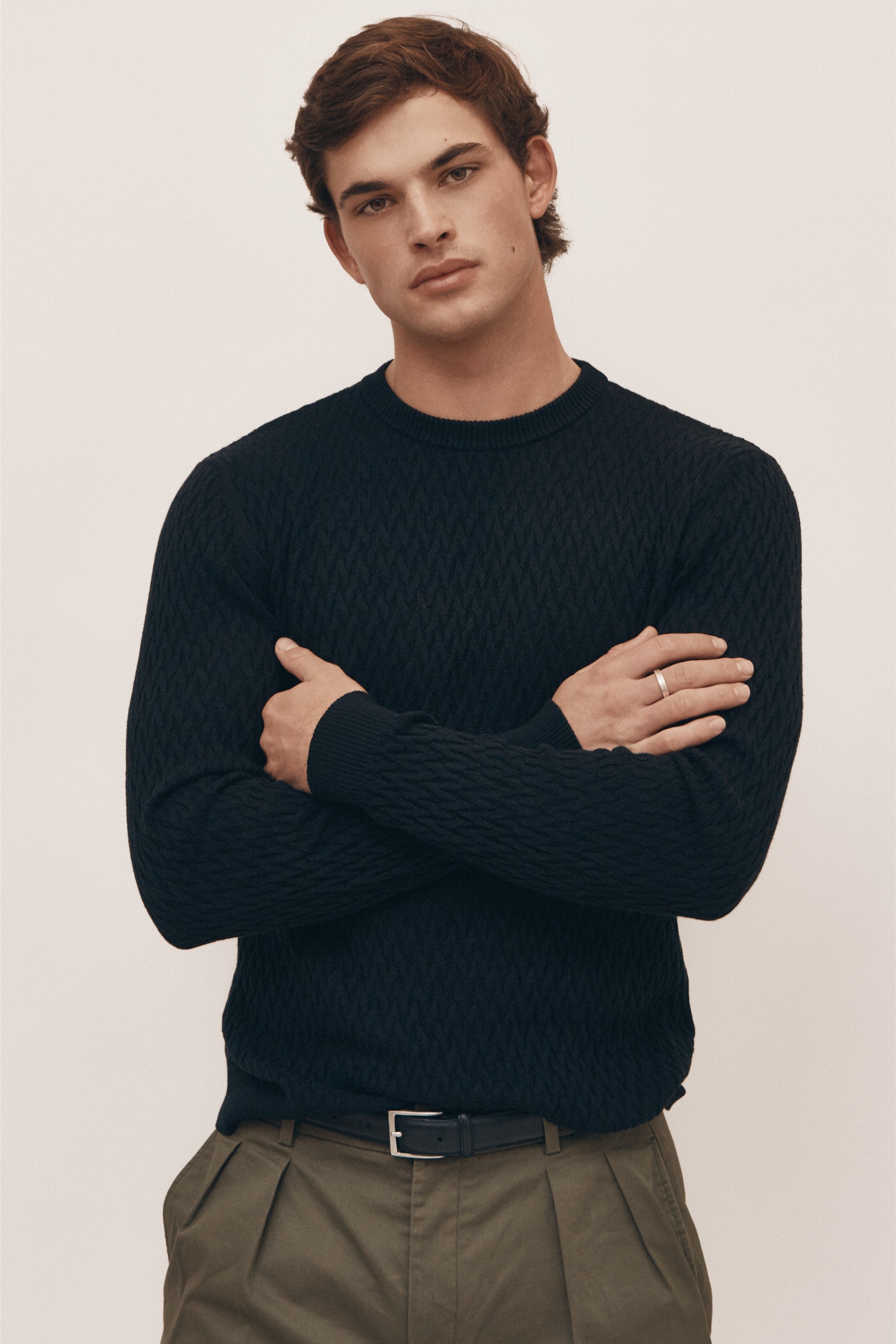 Black Cotton Cashmere Sweater