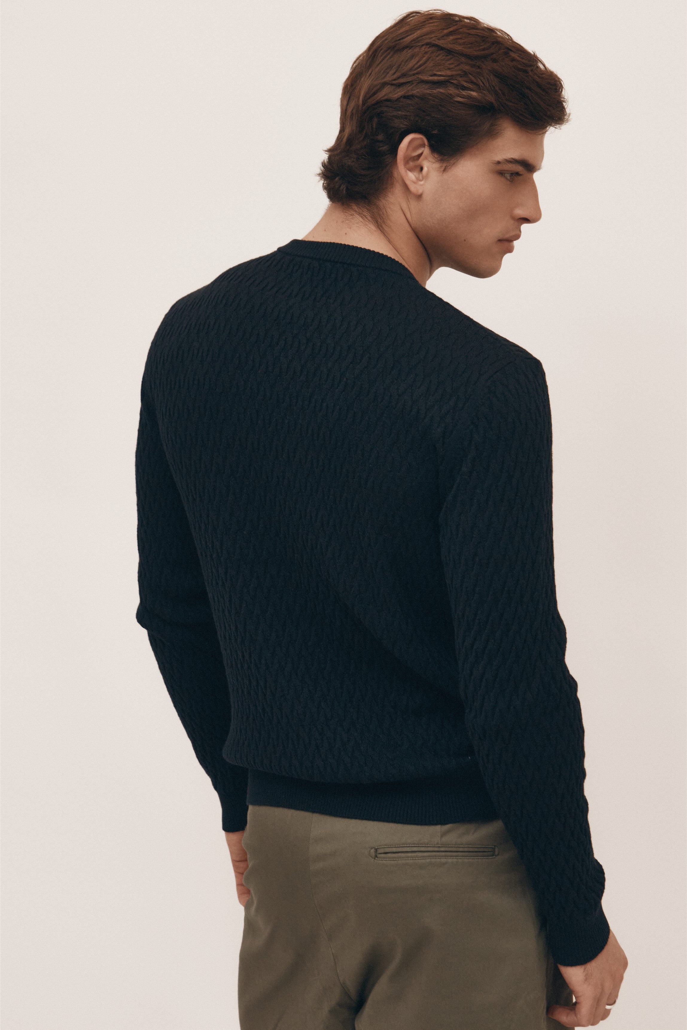 Black Cotton Cashmere Sweater