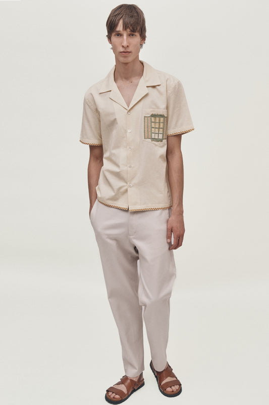 Window hand-embroidered shirt