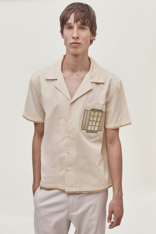 Window hand-embroidered shirt