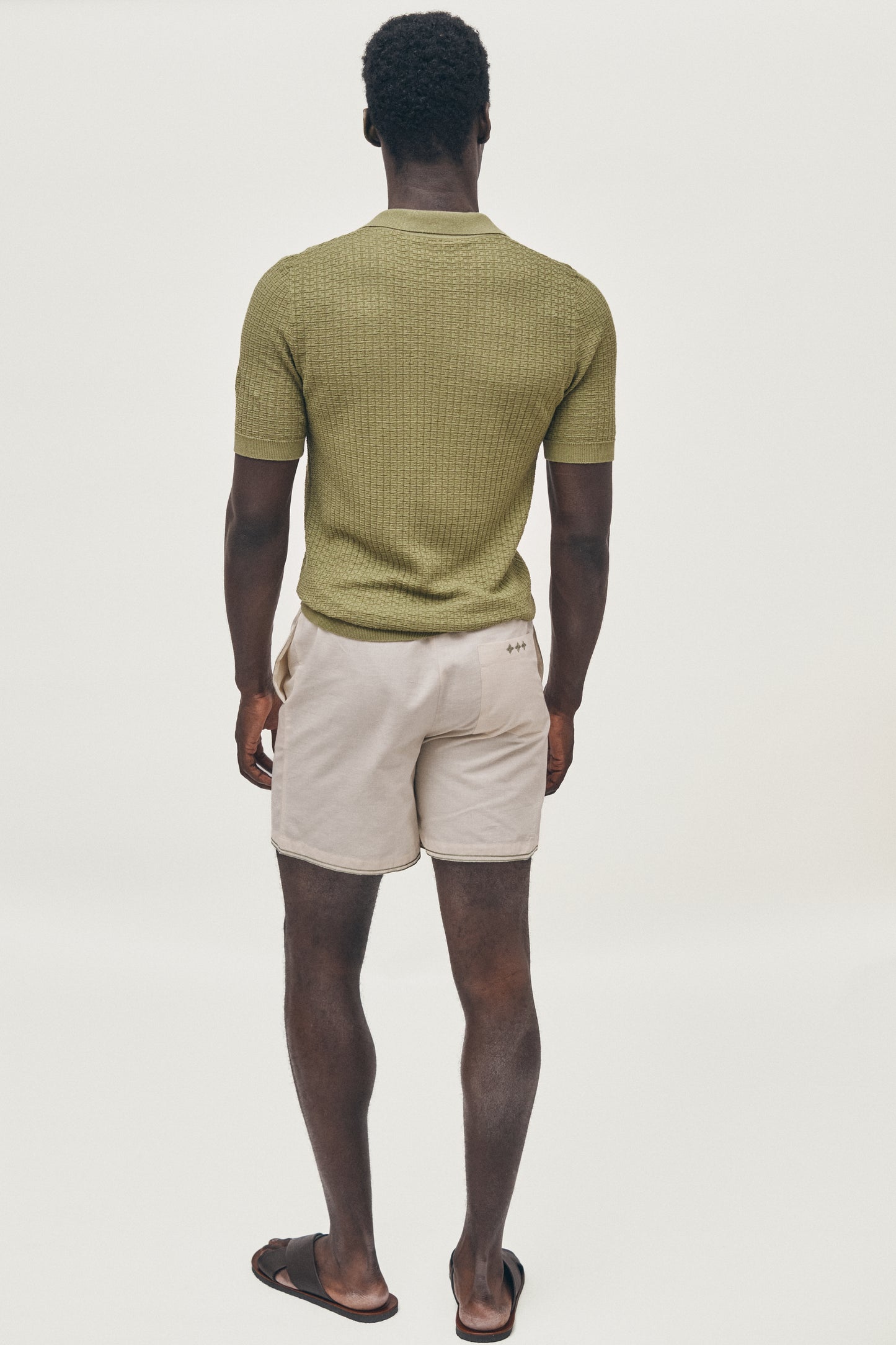 Matcha green lightweight knitted polo