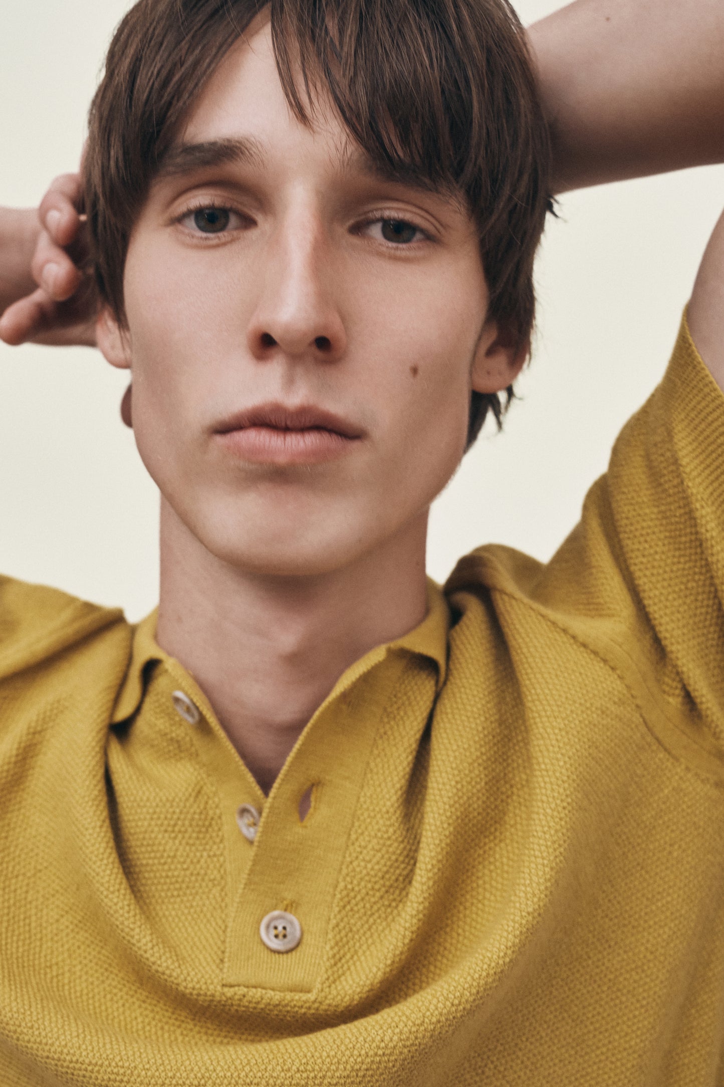 Mustard knitted polo