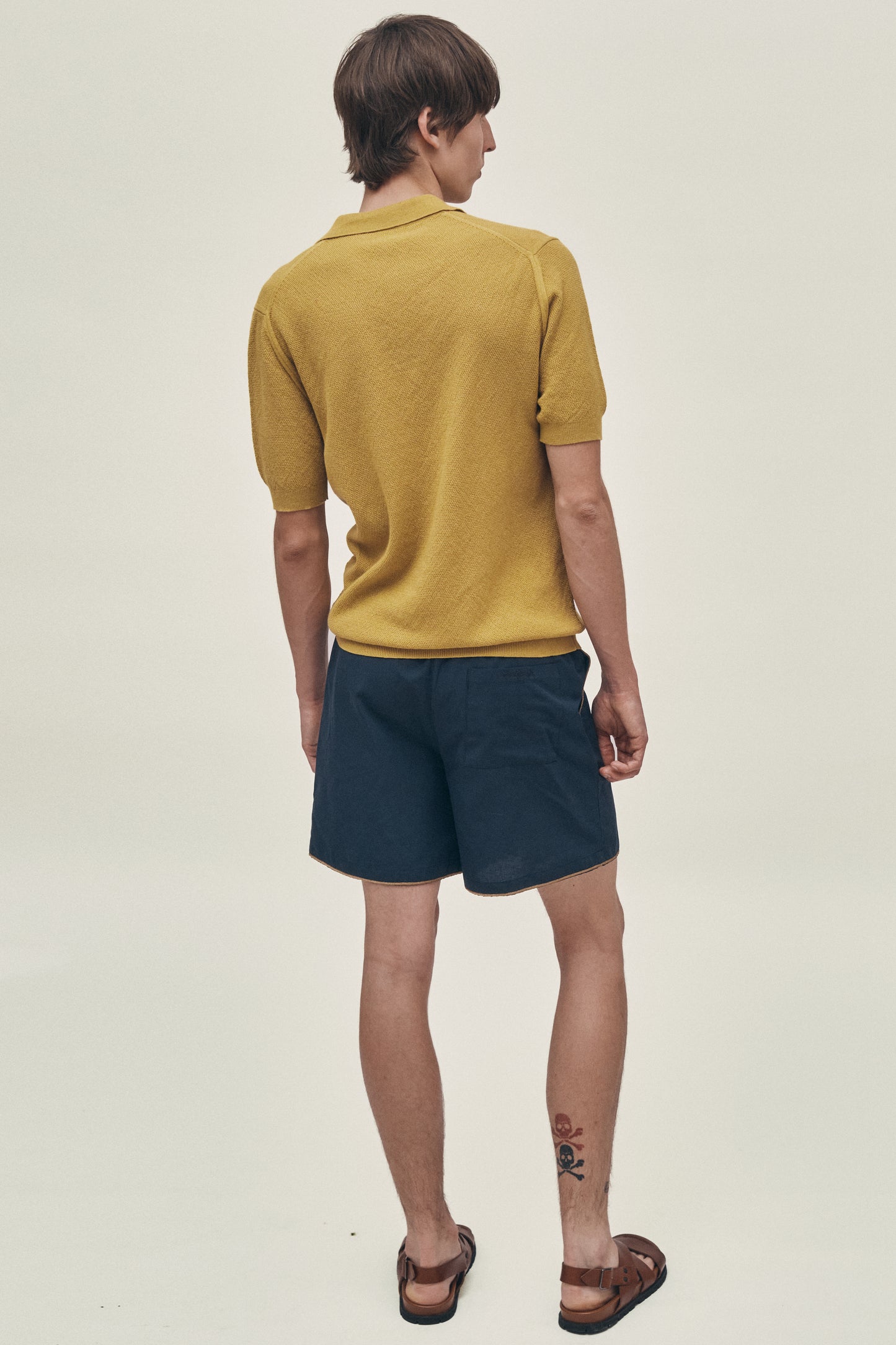 Mustard knitted polo