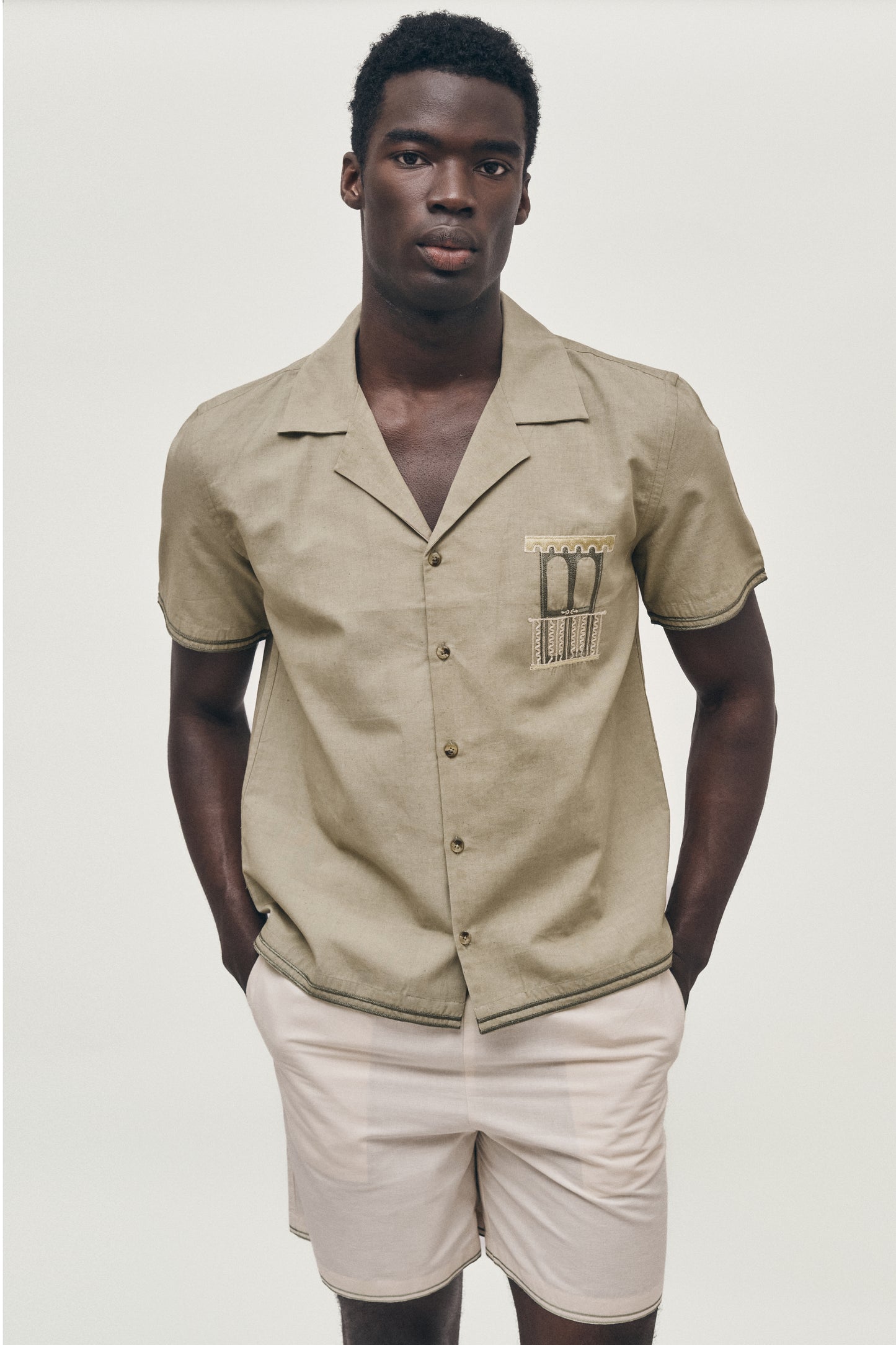 Balcony hand-embroidered shirt