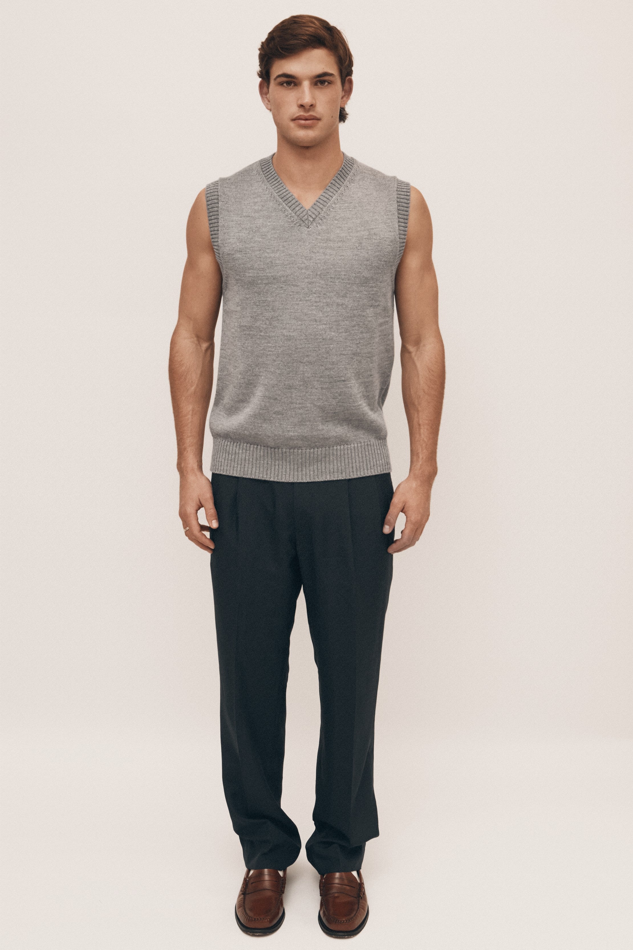 Grey Extra Fine Merino Vest