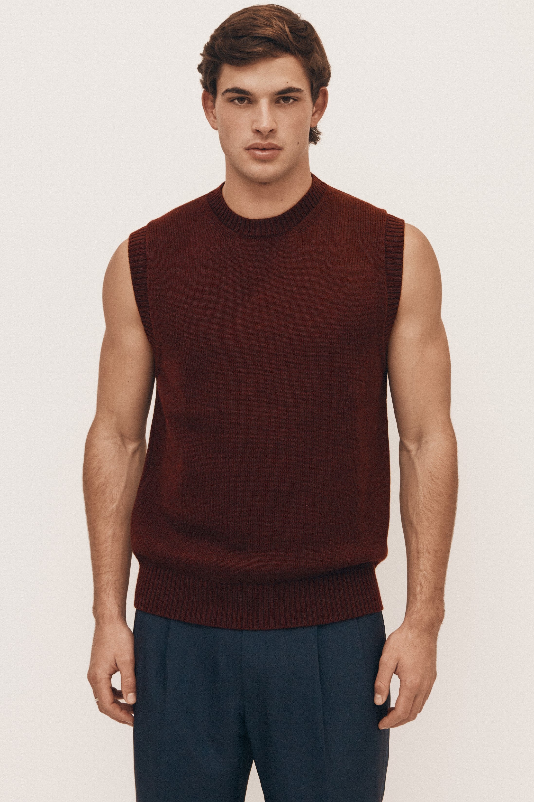 Burgundy Extra Fine Merino Vest