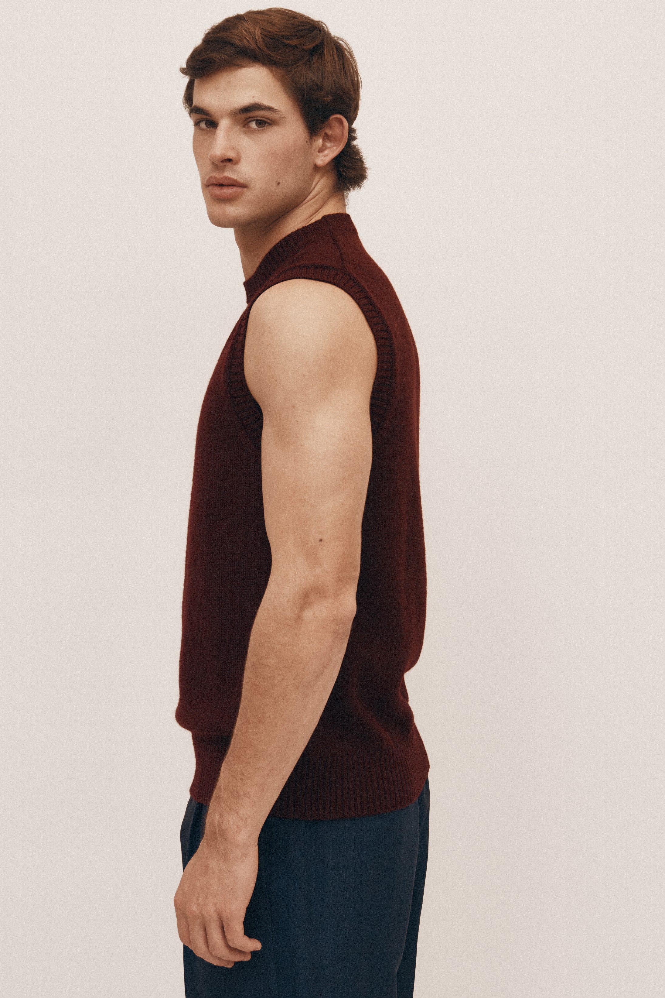 Burgundy Extra Fine Merino Vest