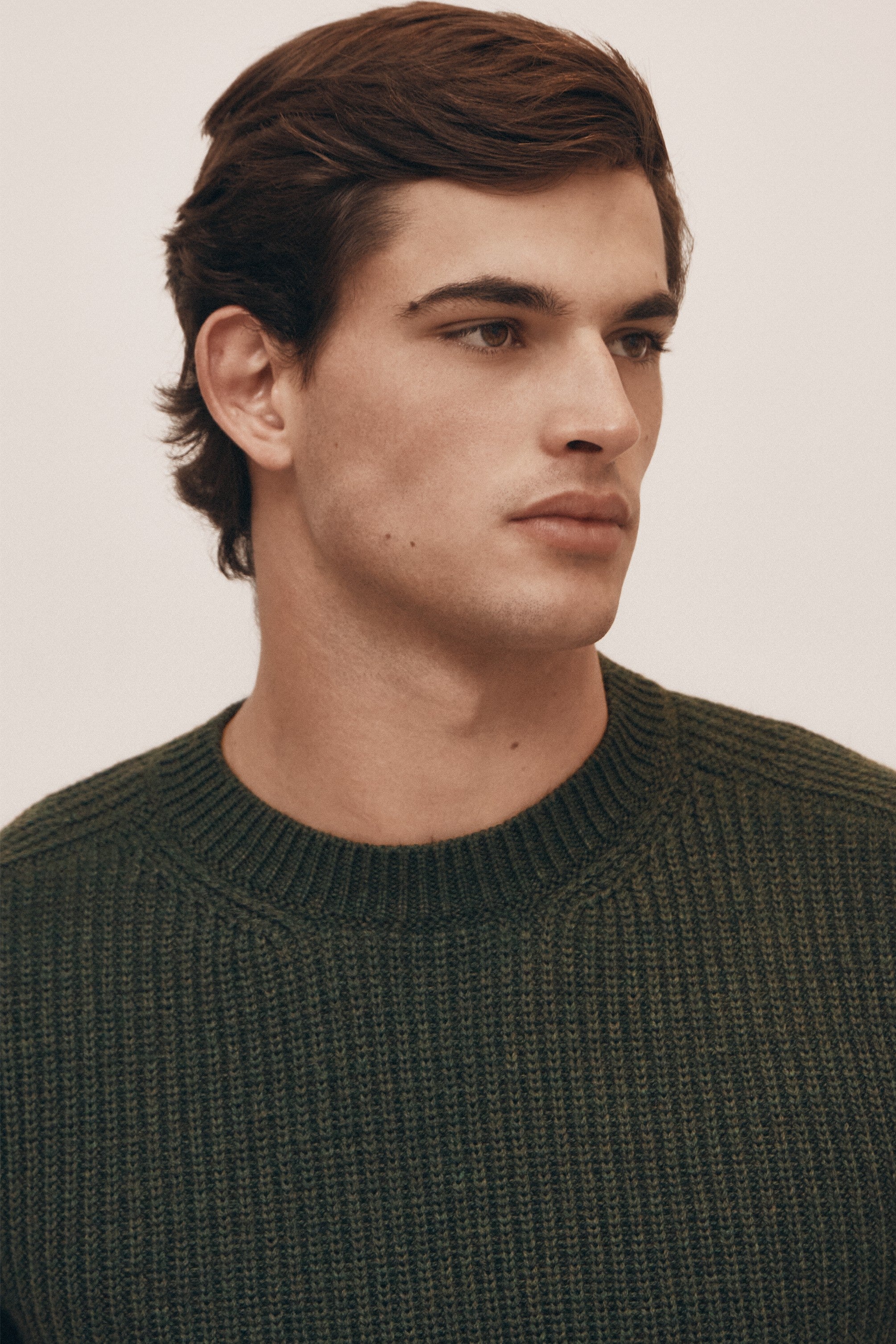 Deep Olive Extra Fine Merino Sweater