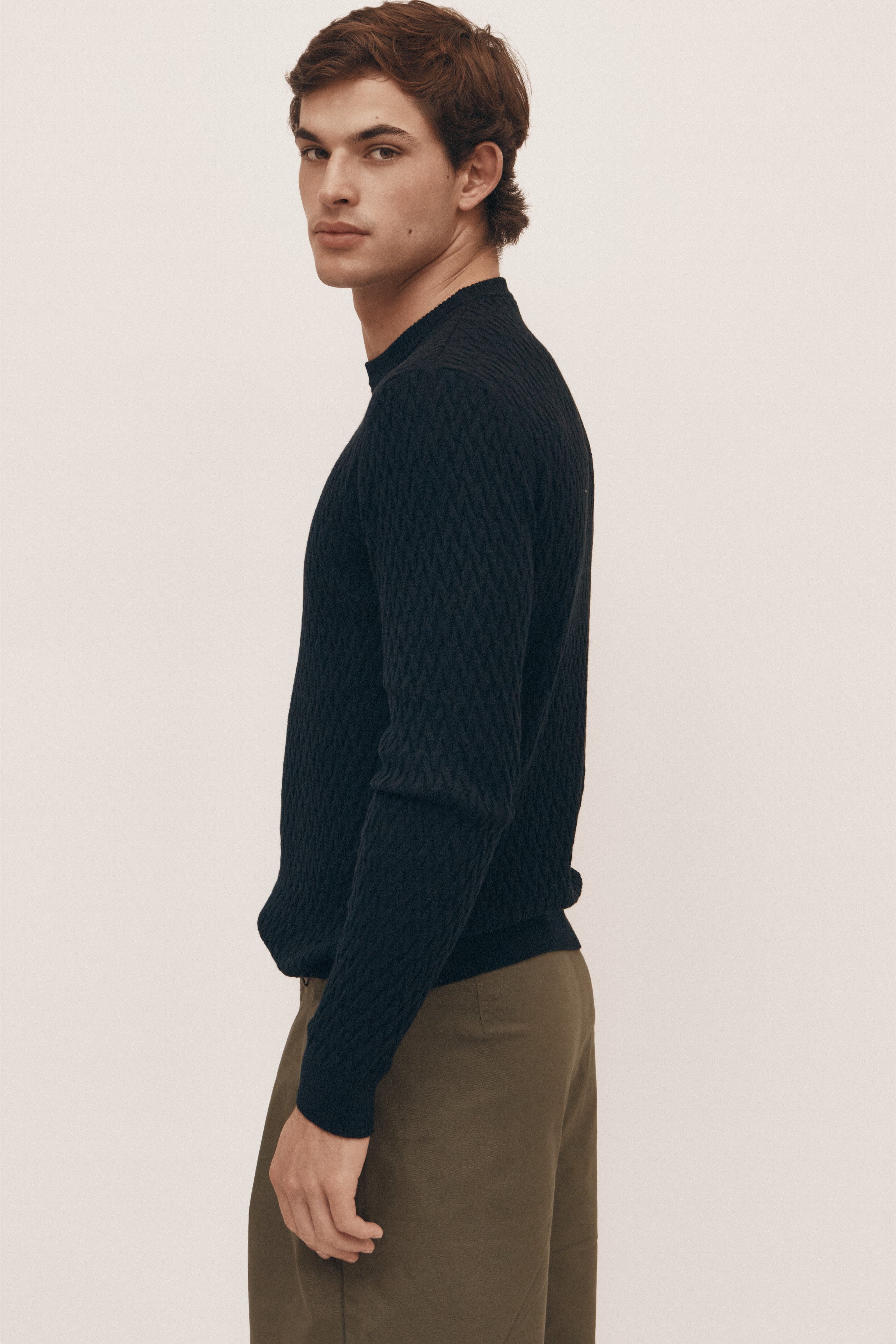 Black Cotton Cashmere Sweater