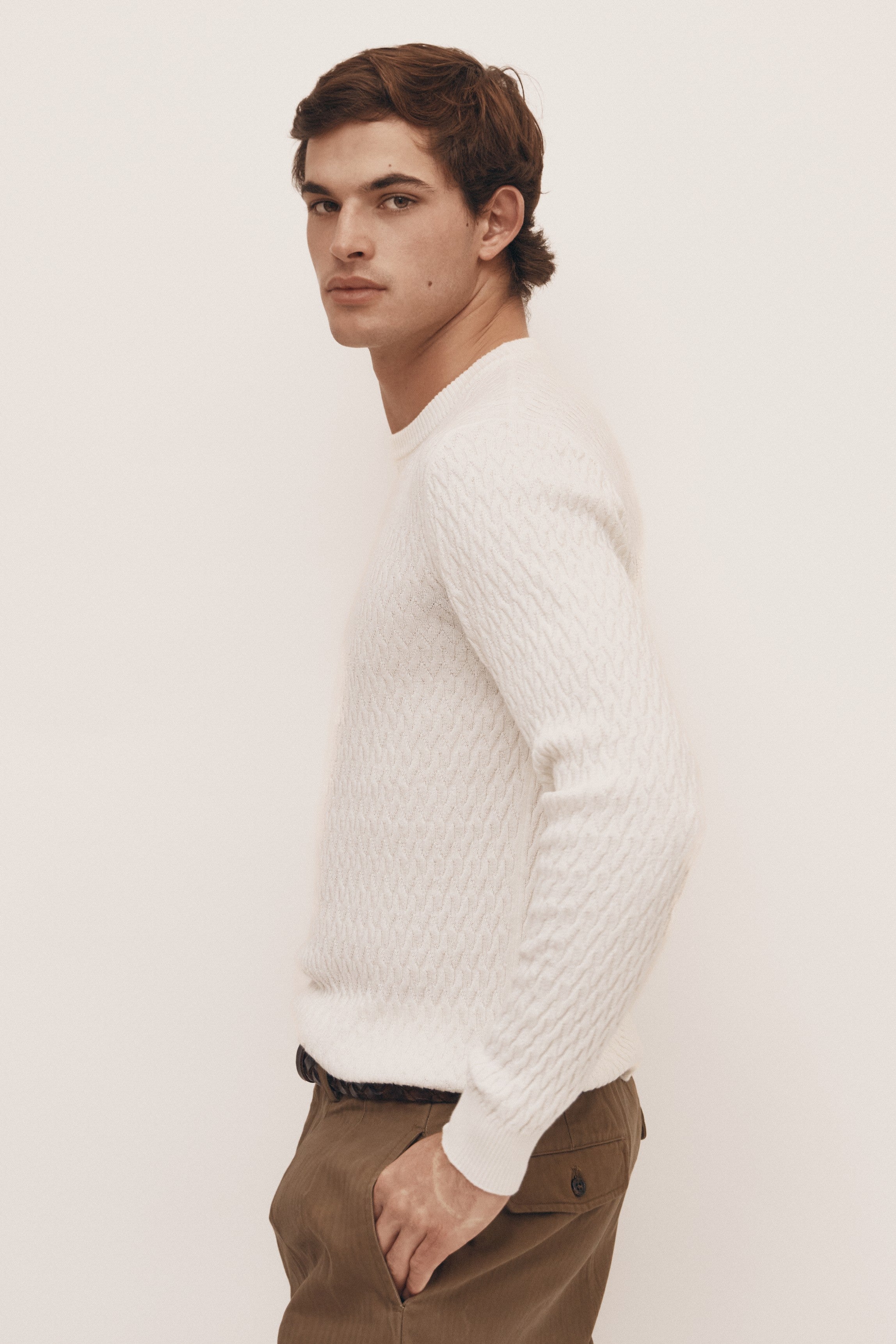 Ivory Cotton Cashmere Sweater