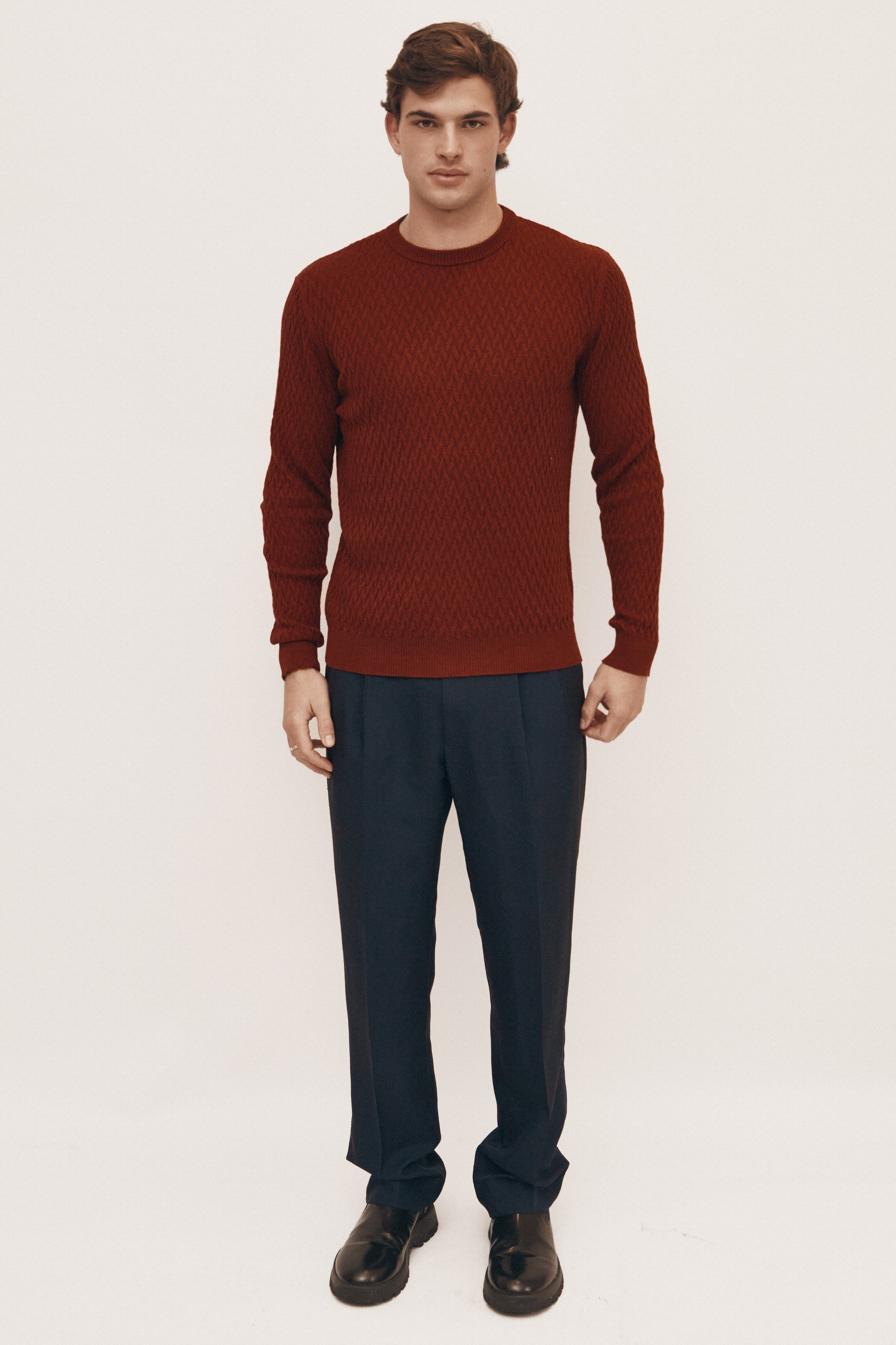Burgundy Cotton Cashmere Sweater