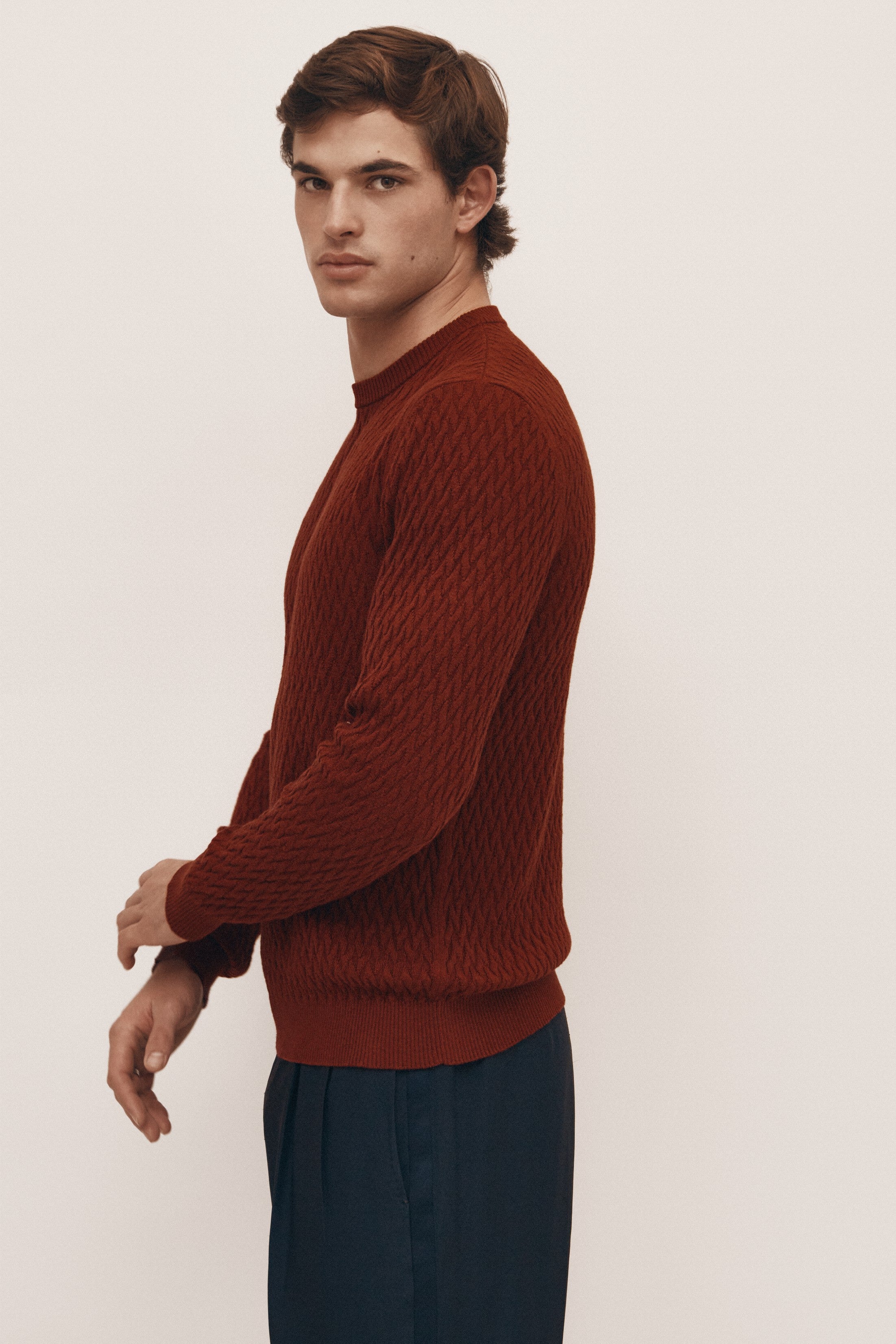 Burgundy Cotton Cashmere Sweater